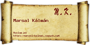 Marsal Kálmán névjegykártya